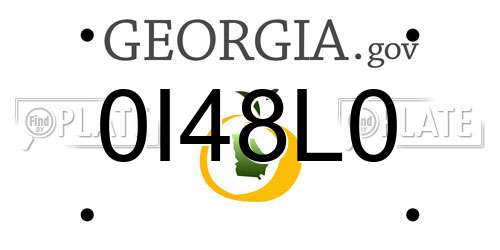 0I48L0 Georgia License Plate