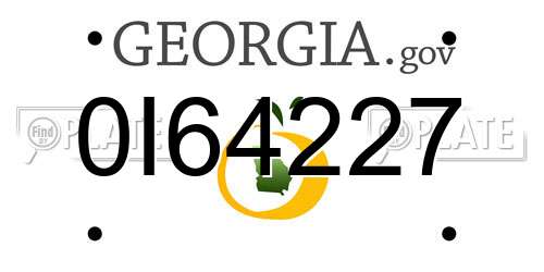 0I64227 Georgia License Plate