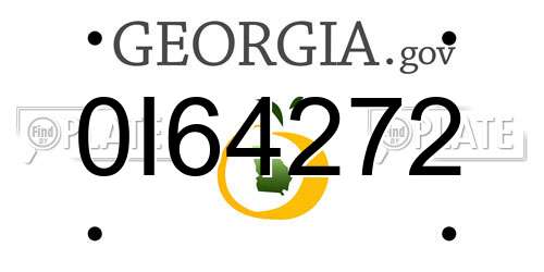 0I64272 Georgia License Plate