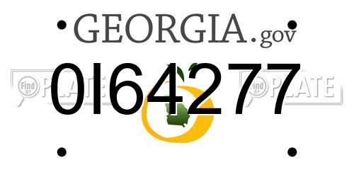 0I64277 Georgia License Plate