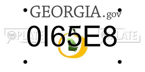 0I65E8 Georgia License Plate