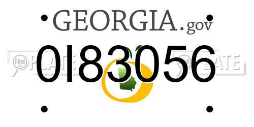 0I83056 Georgia License Plate