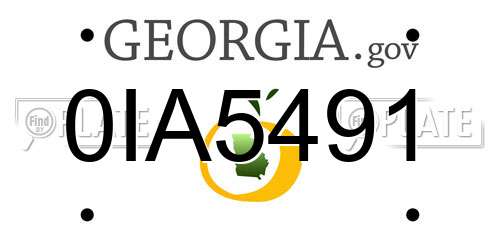 0IA5491 Georgia License Plate