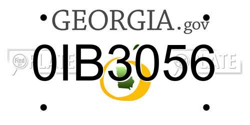0IB3056 Georgia License Plate