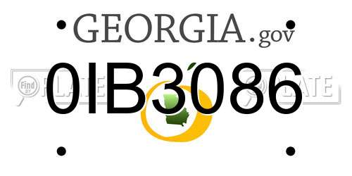 0IB3086 Georgia License Plate