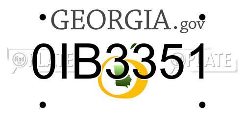 0IB3351 Georgia License Plate