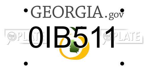 0IB511 Georgia License Plate
