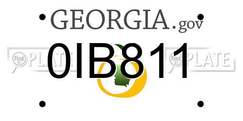 0IB811 Georgia License Plate