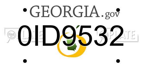 0ID9532 Georgia License Plate