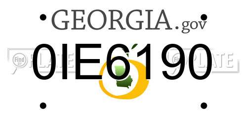 0IE6190 Georgia License Plate