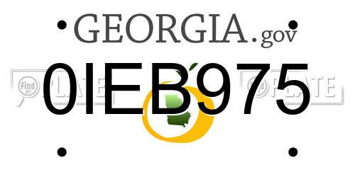 0IEB975 Georgia License Plate
