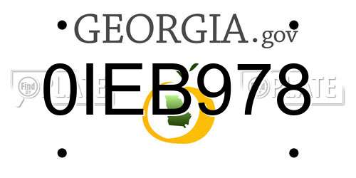 0IEB978 Georgia License Plate