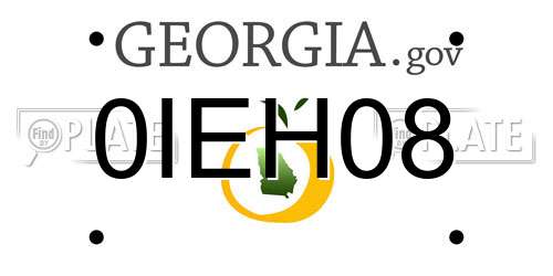 0IEH08 Georgia License Plate