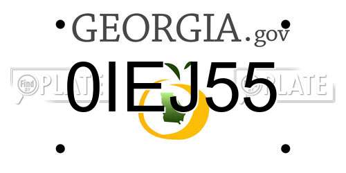 0IEJ55 Georgia License Plate