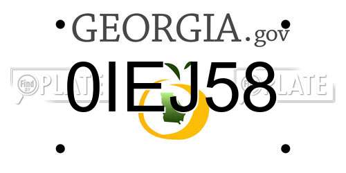 0IEJ58 Georgia License Plate