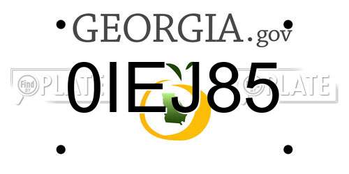 0IEJ85 Georgia License Plate