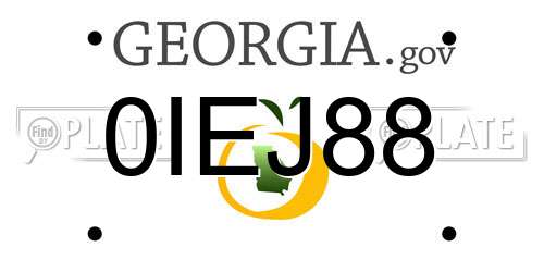 0IEJ88 Georgia License Plate