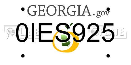 0IES925 Georgia License Plate