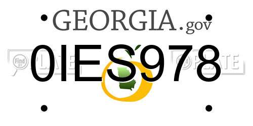 0IES978 Georgia License Plate