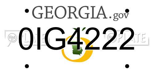 0IG4222 Georgia License Plate
