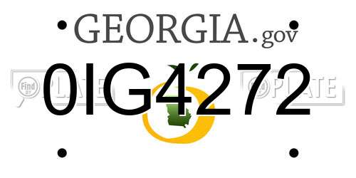 0IG4272 Georgia License Plate
