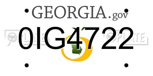 0IG4722 Georgia License Plate