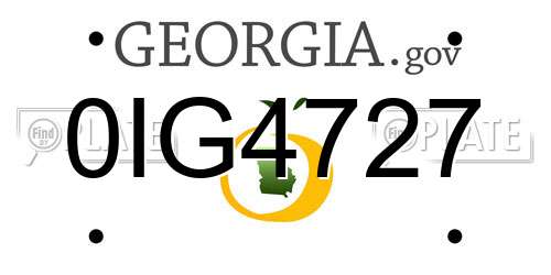 0IG4727 Georgia License Plate