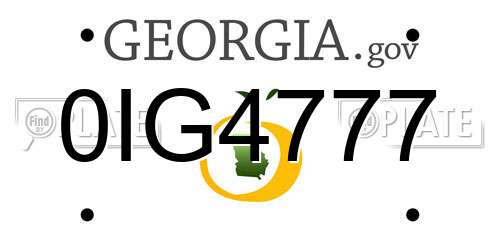 0IG4777 Georgia License Plate