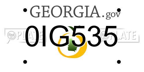 0IG535 Georgia License Plate