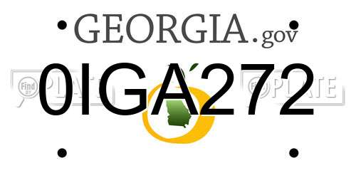 0IGA272 Georgia License Plate