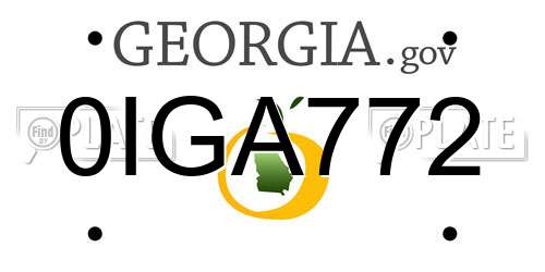 0IGA772 Georgia License Plate
