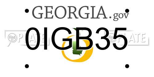 0IGB35 Georgia License Plate