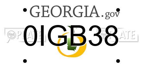 0IGB38 Georgia License Plate