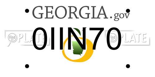 0IIN70 Georgia License Plate