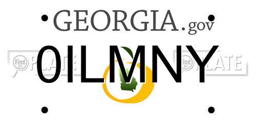 0ILMNY Georgia License Plate