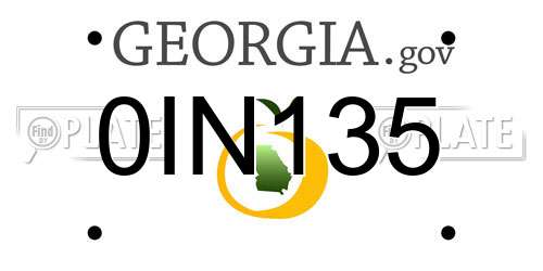 0IN135 Georgia License Plate