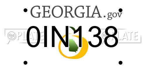 0IN138 Georgia License Plate