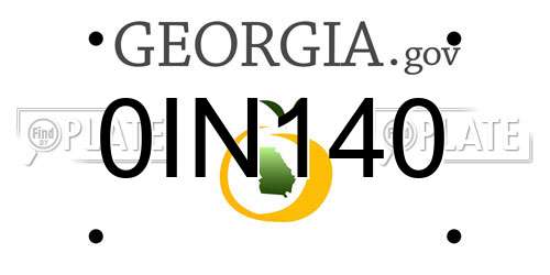0IN140 Georgia License Plate