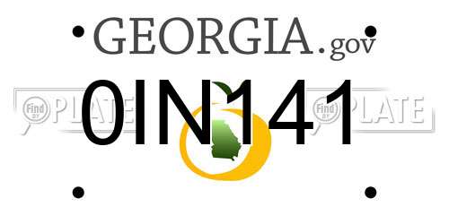0IN141 Georgia License Plate