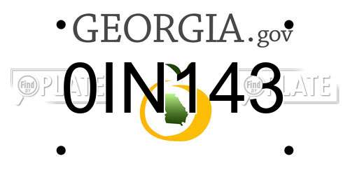 0IN143 Georgia License Plate