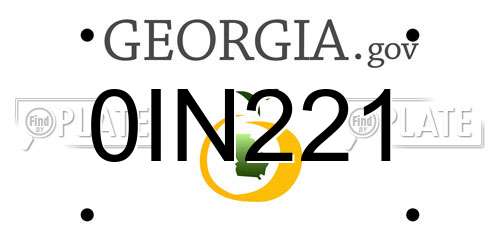 0IN221 Georgia License Plate