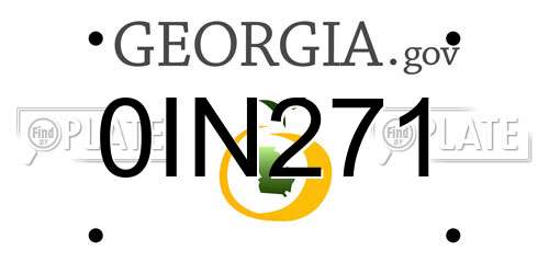 0IN271 Georgia License Plate