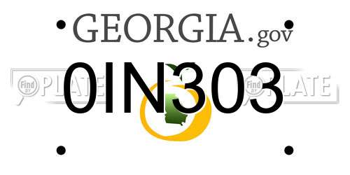 0IN303 Georgia License Plate