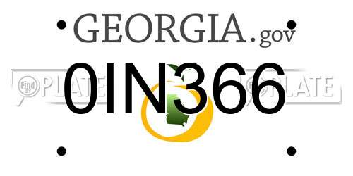 0IN366 Georgia License Plate