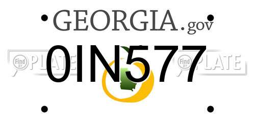 0IN577 Georgia License Plate