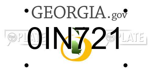 0IN721 Georgia License Plate