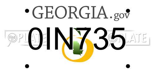 0IN735 Georgia License Plate