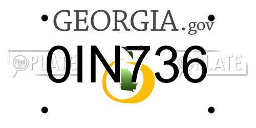 0IN736 Georgia License Plate