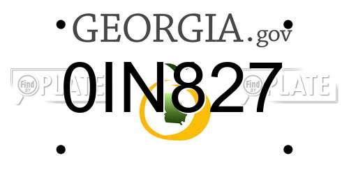 0IN827 Georgia License Plate