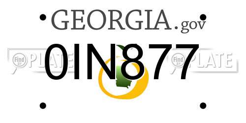 0IN877 Georgia License Plate